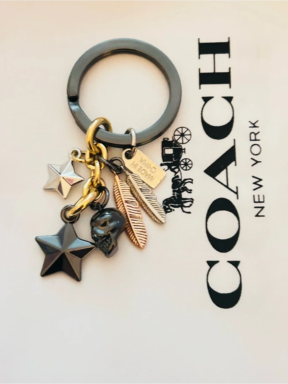 EXTREMELY RARE Coach Charm Skull, Feather, Star, And Tag Keychain/ Bag Charm